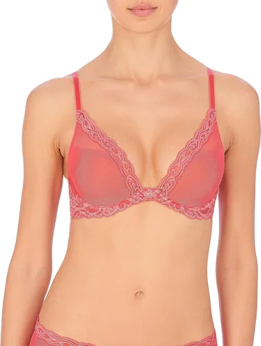 Vista 64 de Natori - Sujetador de encaje para mujer con inmersión, diseño de plumas Cafe
