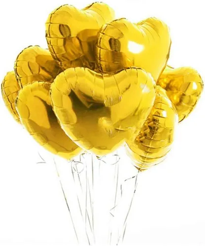 Vista 31 de 10 globos de papel de aluminio con forma de corazón de oro rosa, globos de helio, decoraciones de fiesta de cumpleaños, globos de boda para niños