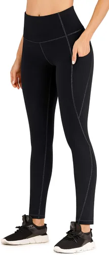 Vista 3 de Heathyoga Pantalones de yoga con bolsillos para mujer, leggings de cintura alta con bolsillos para mujer, leggings de entrenamiento para mujer