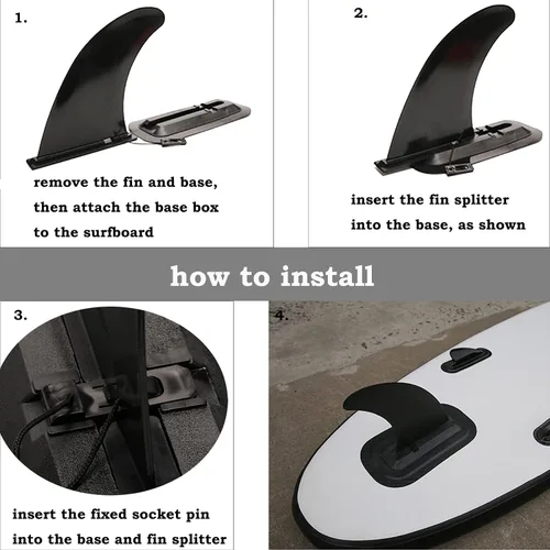 Vista 4 de Surf Board Fin 9" Inflatable Paddleboard Replacement Fin for Paddle Board - Quick Release Slide Surfboard Fins