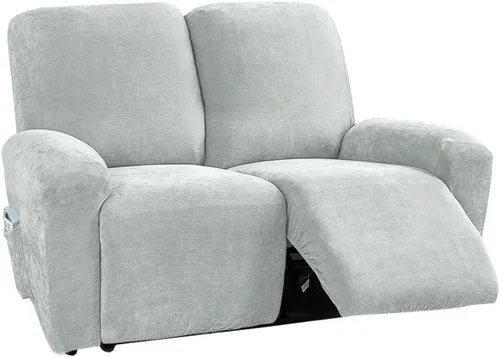 Vista 18 de vctops 4 fundas elásticas de felpilla de lujo para sillas reclinables, protector suave de muebles con parte inferior elástica para niños, gatos, Azul