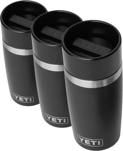 Vista 21 de YETI Rambler - Botella de viaje de 8 onzas, acero inoxidable, aislada al vacío con tapa a prueba de fugas, color negro