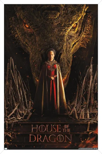 Vista 13 de Trends International House of the Dragon - Póster de pared de una hoja de cabeza de dragón de Rhaenyra, 14.725 x 22.375 pulgadas, versión enmarcada
