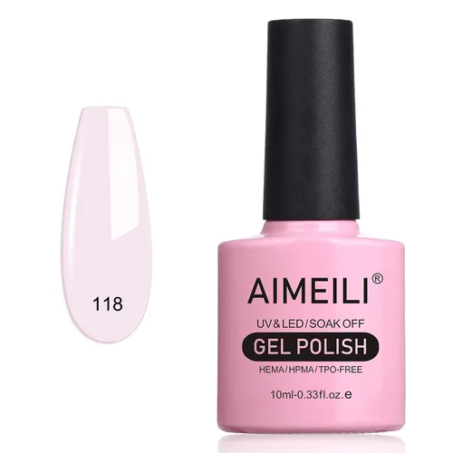 Vista 13 de AIMEILI Soak Off U V LED Esmalte de uñas de gel negro, sin hema, libre de crueldad, arte de uñas vegano, Blackpool (007) 0.3 fl oz
