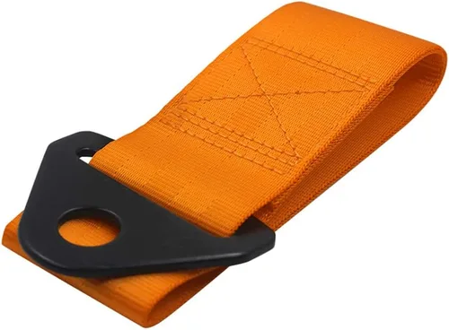 Vista 6 de Correa de remolque universal de nailon para parachoques delantero o trasero de alta resistencia, color negro