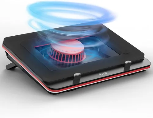 IETS GT500 Potente almohadilla de refrigeración con turboventilador (4200 RPM) para laptop con velocidad infinitamente variable, espuma sellada para