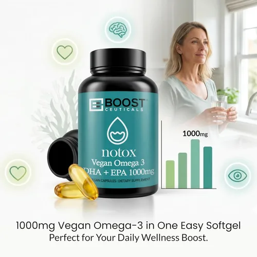 Vista 11 de Aceite de algas vegano Omega 3 DHA 410mg - Sin regusto a pescado, suministro para 60 días