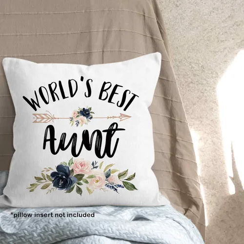 Vista 6 de World's Best Aunt Gifts - Funda de almohada de 18 x 18 pulgadas, funda de almohada de cumpleaños para tía y tía, funda de almohada cuadrada