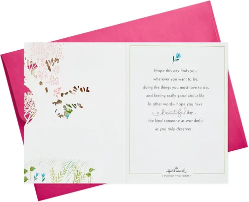 Vista 7 de Hallmark Paper Wonder - Tarjeta de cumpleaños desplegable para mujer (Día hermoso)