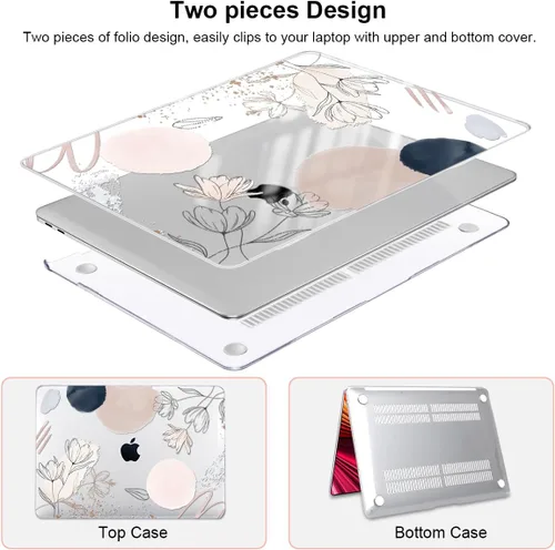Vista 3 de Funda para MacBook Air de 13 pulgadas 2021 2020 2019 2018 para Mac A2337 M1 A2179 A1932 Funda con Touch ID, funda rígida de plástico