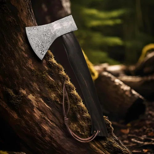 Vista 5 de VikingsBrand Hacha de batalla vikinga (Damasco - VB-AX-02)