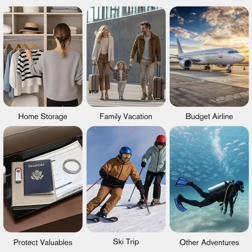 Vista 7 de Aerogogo ReZip - Bolsas de vacío para equipaje de viaje, bolsas de compresión reutilizables, cubo de embalaje con sellado al vacío para embalaje