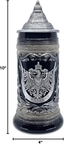 Vista 10 de Essence of Europe Gifts OktoberfestHaus - Taza de cerveza alemana de Adler (águila) de 0.6 litros, jarras de cerveza para hombre, cerveza