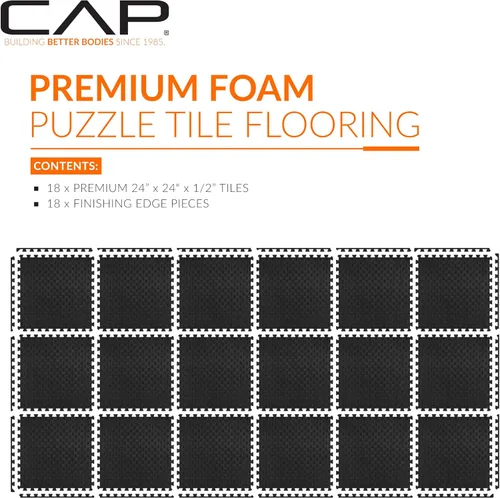 Vista 71 de CAP Puzzle Exercise Mats 1/2” Thick EVA Interlocking Foam Tiles for Home Gym Flooring Multiple Options