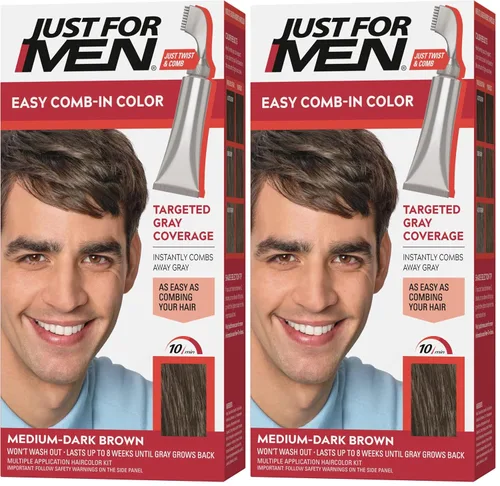 Vista 7 de Solo para hombres Auto Stop, tintura química para el cabello, 1, marrón (Medium Dark Brown)