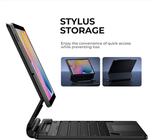 Vista 6 de Dexnor Funda con Teclado para Samsung Galaxy Tab S6 Lite de 10.4 Pulgadas con Teclado Magnético Soporte de Cantilever Flotante Multi-Touch Trackpad