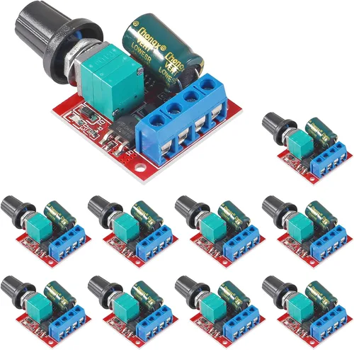 Vista 8 de UMLIFE 6 unids 5 V 12 V 10 A regulador de voltaje PWM DC motor controlador de velocidad gobernador regulador de velocidad continuo regulador