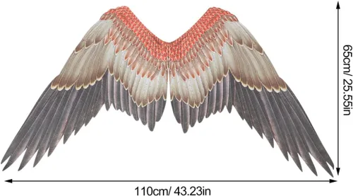 Vista 4 de NUOBESTY Alas de águila para disfraz de pájaro, disfraz de carnaval, para adultos, niños y niñas, Año Nuevo, disfraz de animal, 43.23 x 27.51