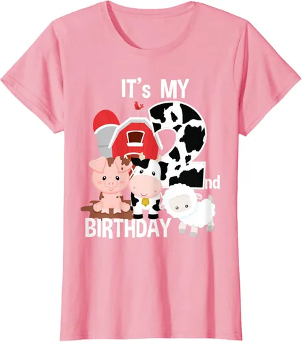 Vista 11 de Camiseta para fiesta de 2 años con texto en inglés "It's My 2nd Birthday", Negro