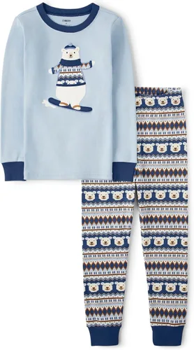 Vista 32 de Gymboree Conjunto de pijama unisex de algodón de Navidad de 2 piezas, niño grande, niño pequeño, gimnasio para bebé
