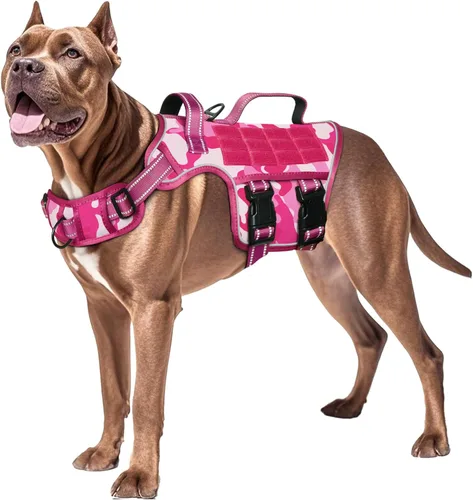 Vista 15 de Arnés para perro pequeño, arnés táctico resistente sin tirones, sin estrangulamiento, chaleco para mascotas fácil de poner y quitar con sistema