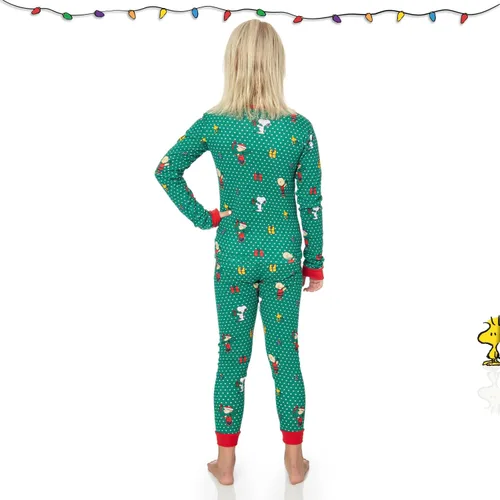 Vista 5 de Peanuts Snoopy - Pijamas familiares a juego, cómodos conjuntos de 2 piezas para Navidad