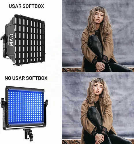 Vista 6 de GVM - Luz de video LED RGB con 3 cajas de luz, 680RS, 3 paquetes de luces de estudio de 50 W con control Bluetooth, iluminación de fotografía