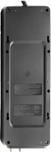 Vista 6 de Eaton Tripp Lite TLP128TTUSBB Protector de sobretensiones con puertos de carga USB, 2 puertos USB, 12 tomas de corriente, enchufe plano, cable