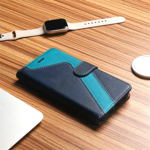 Vista 6 de Funda tipo cartera para Samsung Galaxy Note 8, funda de piel con bloqueo RFID, soporte magnético con tapa abatible, a prueba de golpes, compatible