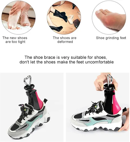 Vista 9 de Pimigiob Camillas de zapatos Par de ampliadores de zapatos ajustables de 4 vías para estirar longitud ancho altura para pies anchos expansor