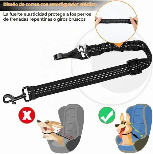 Vista 6 de SlowTon Cinturón de seguridad para perro, correa de cinturón de seguridad ajustable para perro, 2 en 1, cinturón de seguridad para perro