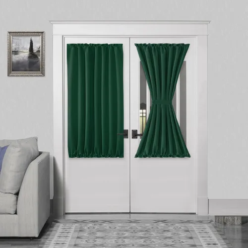 Vista 21 de DWCN Cortinas para Puertas Francesas – Cortinas opacas térmicas con bolsillo para barra para puertas con ventana de cristal, puertas de cocina