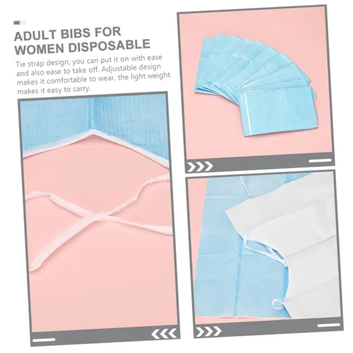 Vista 5 de 50 baberos para adultos para comer papel para adultos, baberos de tatuaje, baberos reutilizables para personas mayores, baberos útiles, baberos