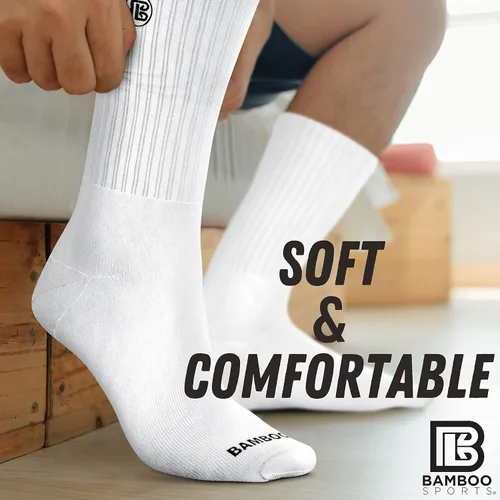 Vista 3 de Bamboo Sports - Calcetines de trabajo de bambú de alta calidad, absorben la humedad, eliminan el olor