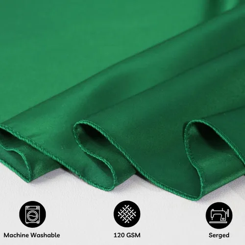 Vista 4 de YOUR CHAIR COVERS - Mantel rectangular L'Amour de 90 x 132 pulgadas - Mantel de boda prémium para mesas rectangulares de banquete de 6 pies - Verde