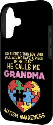 Vista 2 de Grandma Autism Awareness Austistic Boy Piece My Heart Case for iPhone 17