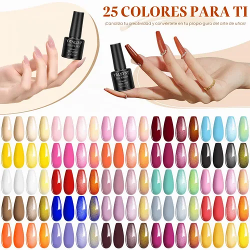 Vista 2 de Kit de esmalte de uñas de gel YALSYNY, con secador de uñas LED UV, kit de taladro eléctrico para uñas, herramientas de uñas DIY para el hogar