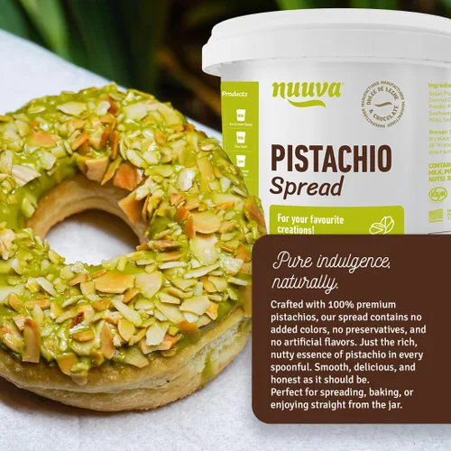 Vista 3 de Nuuva Foods Crema de Pistacho Crema Rica y Cremosa de Pistacho para Barra de Chocolate de Dubai Mantecosa Mantecosa y Crema Untable Perfecta