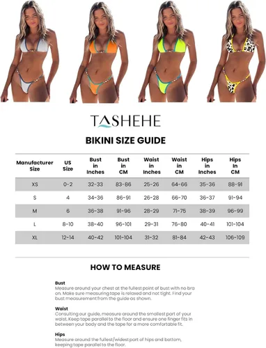 Vista 7 de TASHEHE Conjunto de bikini de dos piezas con tanga triangular acanalada para mujer