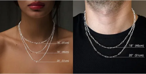 Vista 4 de MBW Collar de cadena de clip de plata para mujer, delicado collar de gargantilla de plata de ley para mujer, collar de eslabones simples, largos