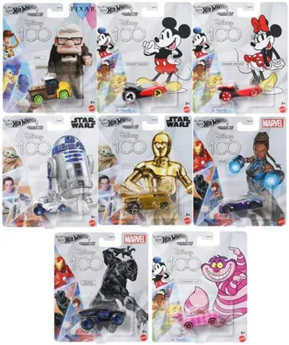 Vista 2 de Hot Wheels Disney 100 Character Cars Black Panther, Coche de juguete coleccionable a escala 1:64 de Marvel