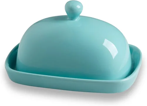 Vista 19 de Sweejar Mantequillera de cerámica con tapa para encimera, recipiente para mantequilla de porcelana con mango de perilla, recipiente para mantequilla
