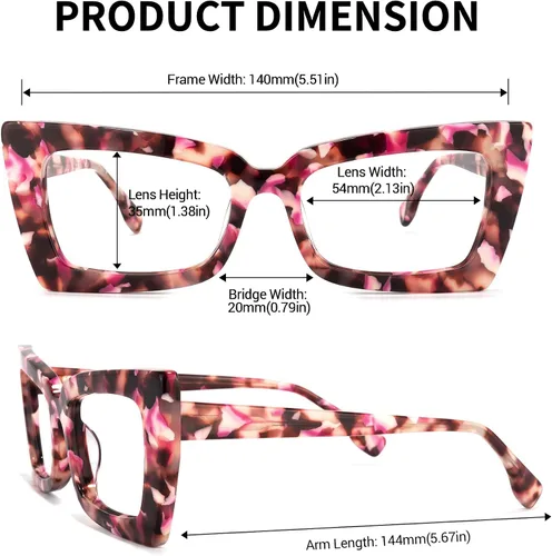 Vista 5 de Zeelool Newell VFP0236 - Lentes rectangulares retro con bloqueo de luz azul para mujer