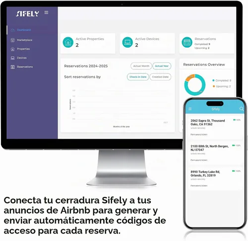 Vista 4 de Sifely Keyless Entry Smart Lock - Acceso de huellas dactilares y teclado, manija de puerta delantera, color negro