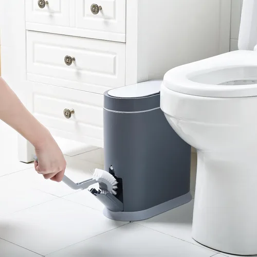 Vista 9 de ELPHECO Basurero de baño con tapa de 2.5 galones impermeable con sensor de movimiento, papelera automática para decoración de baño para dormitorio