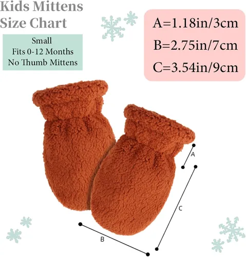 Vista 5 de Zsedrut Guantes de invierno para bebés y niños, guantes cálidos con forro polar para niños de 1 a 7 años