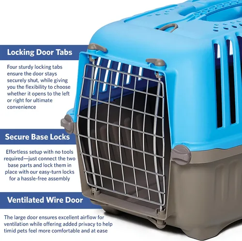 Vista 2 de MidWest Homes for Pets Spree Transportador de Viaje – Transportador de Lados Duros para Perros y Gatos, Jaula de Viaje para Mascotas Pequeñas