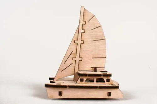 Vista 5 de Kit de modelo de madera de escritorio Run! Velero Catamarán / YG861-24
