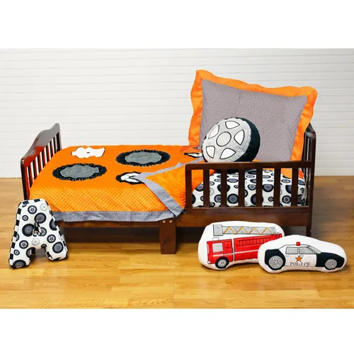 Vista 3 de Teyo's Tires - Edredón mediano, negro, blanco, gris, naranja
