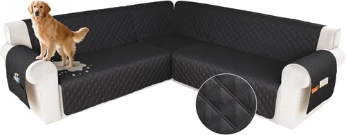Vista 12 de HDCAXKJ Funda impermeable para sofá modular en forma de L, fundas seccionales de esquina lavables, a prueba de mascotas, protector de muebles